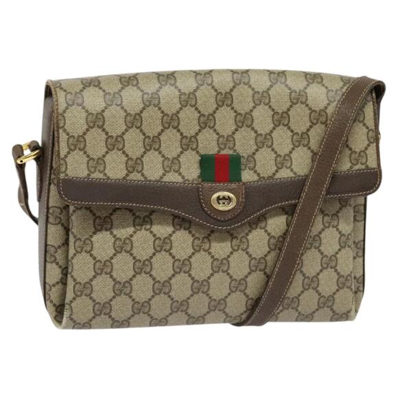 GUCCI GG Supreme Web Sherry Line Shoulder Bag Pvc Beige 904 02 084 - Picture 1 of 16